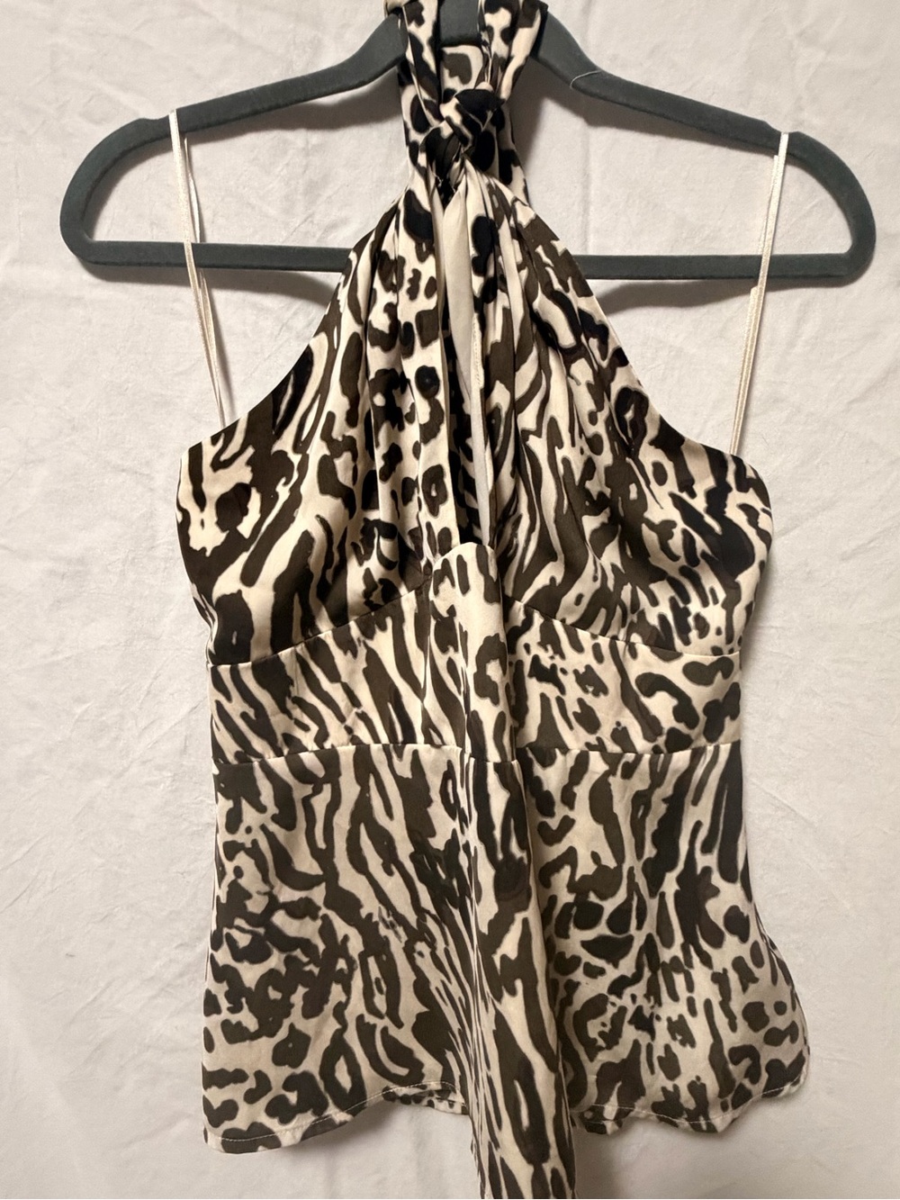 Banana Republic Brown and Cream Animal-Print Halter Camisole - Picture 2 of 6